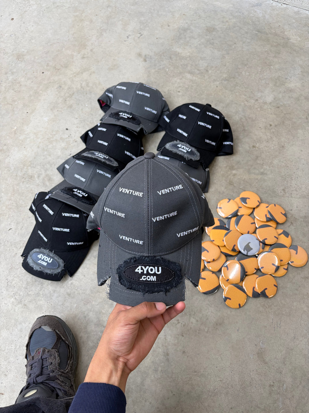 "Out Loud" Grey Cap + Custom Pin Set