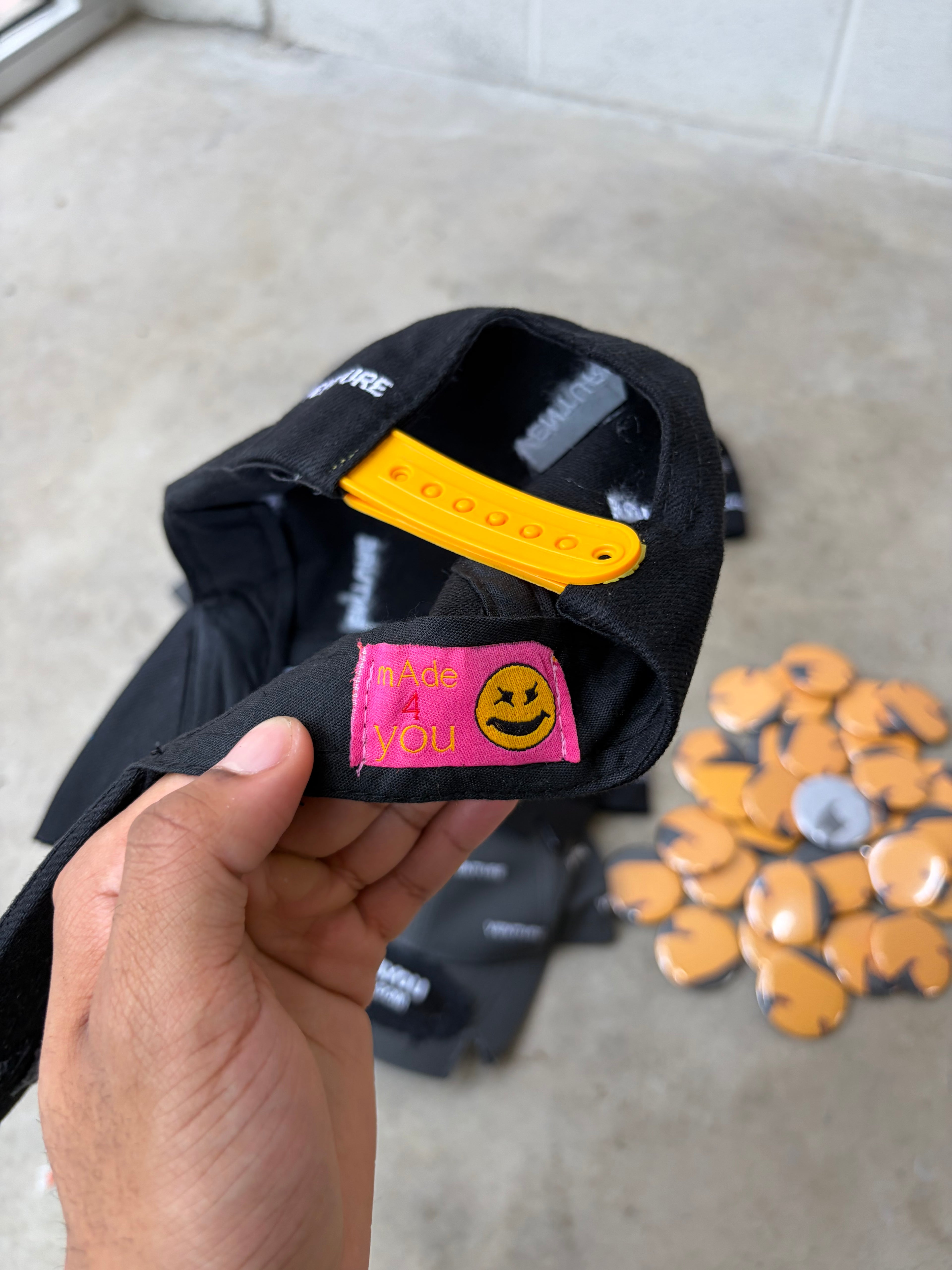 "Out Loud" Black Cap + Custom Pin Set