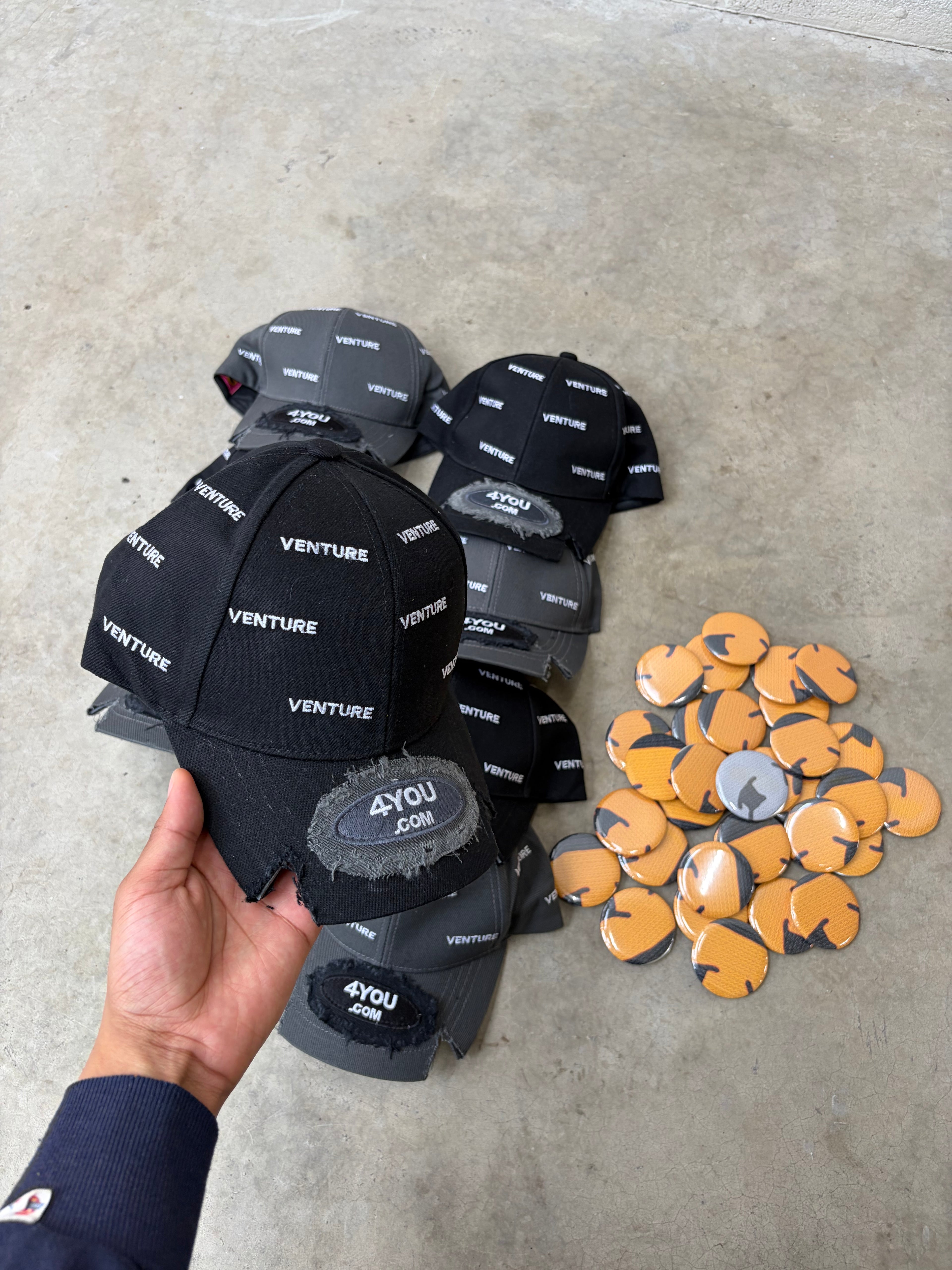 "Out Loud" Black Cap + Custom Pin Set