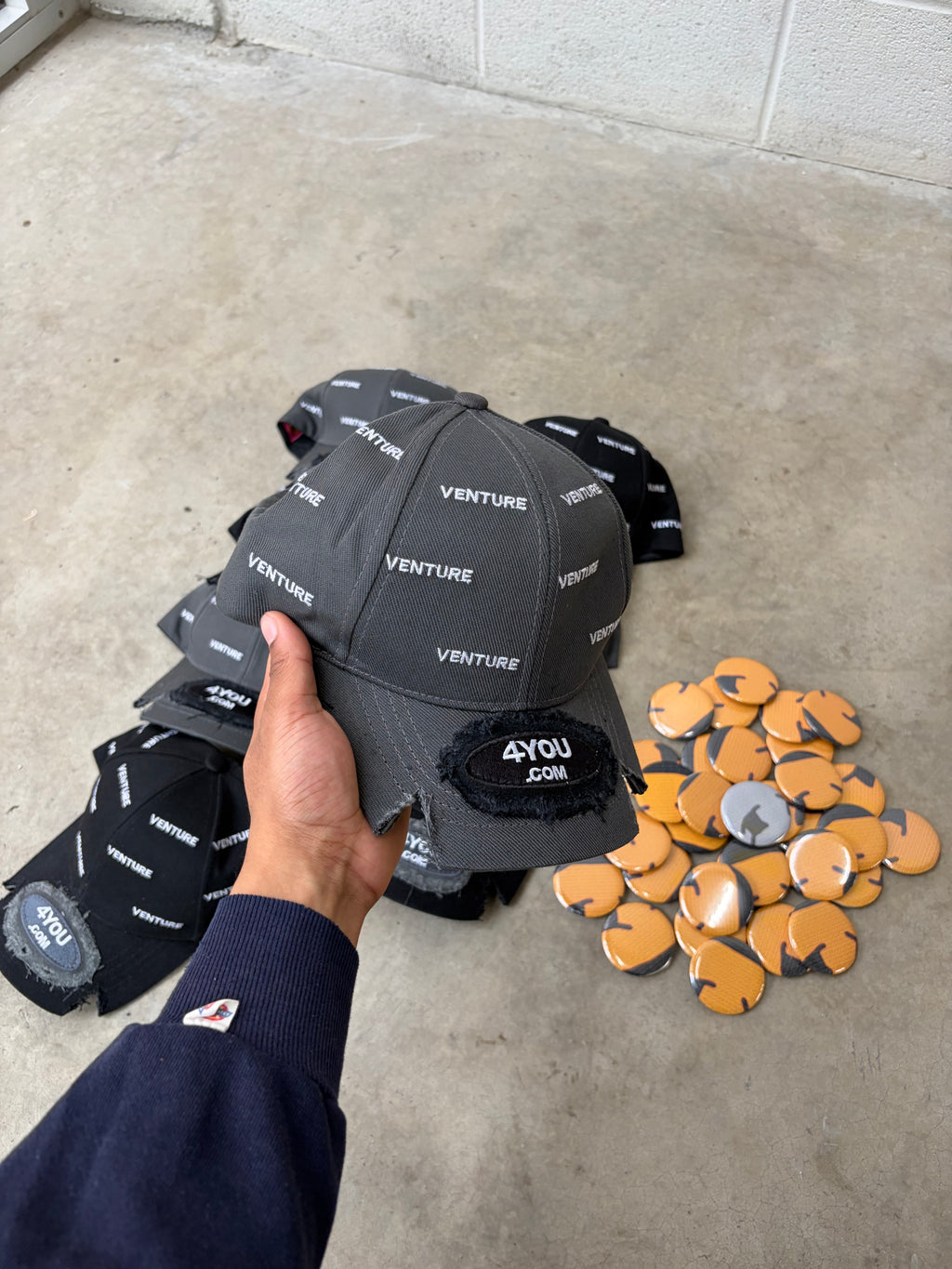 "Out Loud" Grey Cap + Custom Pin Set
